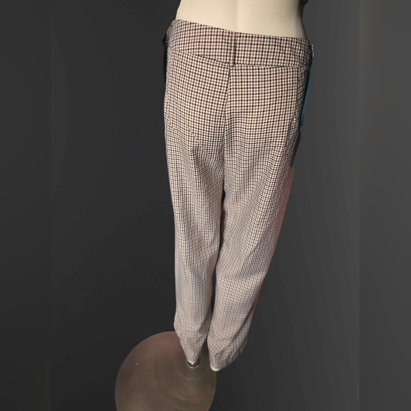 Brown Houndstooth Check Trousers Women's XL Tailored Pants - Picture 7 of 8